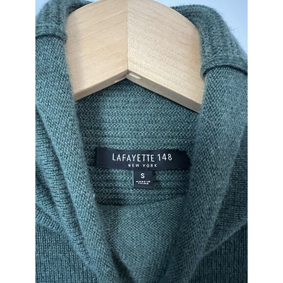 Lafayette 148 100% Cashmere Green Turtleneck Sweater Size S Minimalist Luxury - Picture 4 of 5